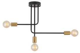 GINO 3 plafon czarny złoty 32380