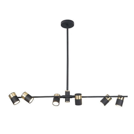 Lampa wisząca Puma 6 czarno-złoty MAXLIGHT 
