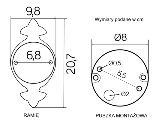 Kinkiet zewnętrzny WENECJA K 3012/1/KW SU-MA