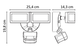 Podwójny reflektor ogrodowy DUO 6556-PIR SU-MA