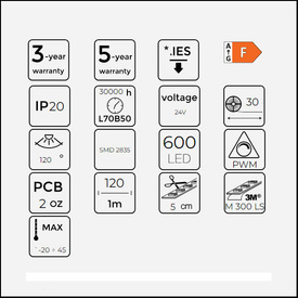 Taśma 600 SMD2835 24V 11000K 9,6W LED line 477125- rolka 5m