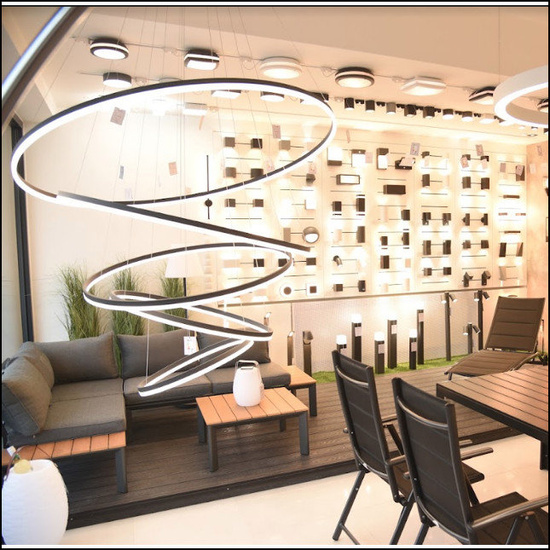 Ściemnialna lampa wisząca Halo 150 + 120 + 100 + 80 + 60 Black Azzardo + pilot