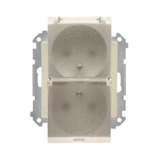 Gniazdo podwójne z klapką transparentną IP44 Simon 55
