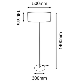 Lampa podłogowa LAMEGO F szeroka Jutowa Shilo