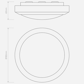 OKRĄGŁY PLAFON DO ŁAZIENKI DAKOTA 180 CHROM ASTRO - do wyczerpania zapasów