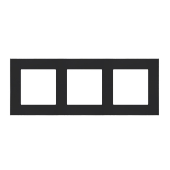 Ramka trójkrotna Simon 55 DUO czarno-chromowa