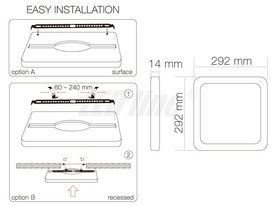 Panel LED line® EasyFix kwadrat 24W 2150lm 2700K biała ciepła