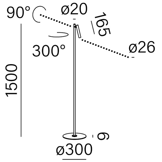 Kierunkowa lampa podłogowa PET micro LED upright  AQform