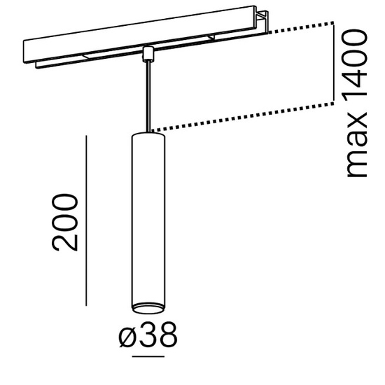 Lapa wisząca PET mini LED do szynoprzewodu multitrack AQform