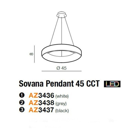 Lampa wisząca Sovana 45 cm Black Azzardo