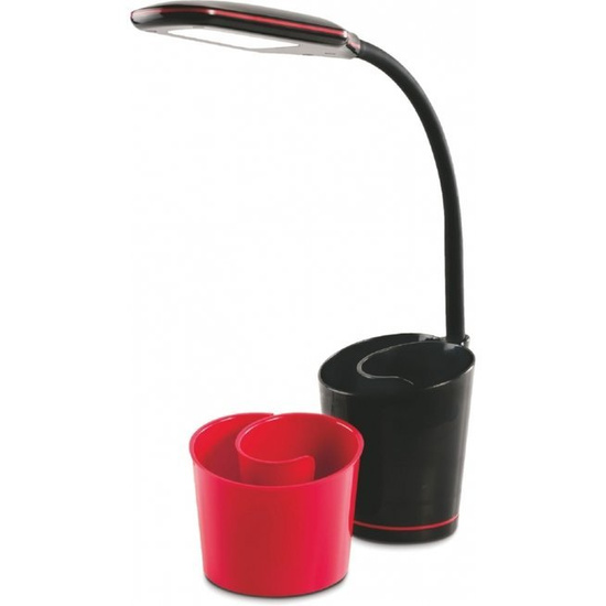 Lampka biurkowa z przybornikiem Elsa czarno czrwona Nilsen