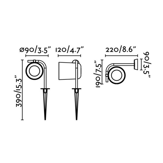 Kinkiet zewnętrzny z tyczką FLOW czarny 71546