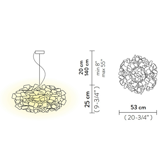 Lampa wisząca CLIZIA SUSPENSION ORANGE włoskiej firmy SLAMP