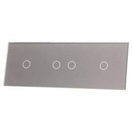 Czteroprzyciskowy potrójny srebrny panel szklany 70121-64 LIVOLO