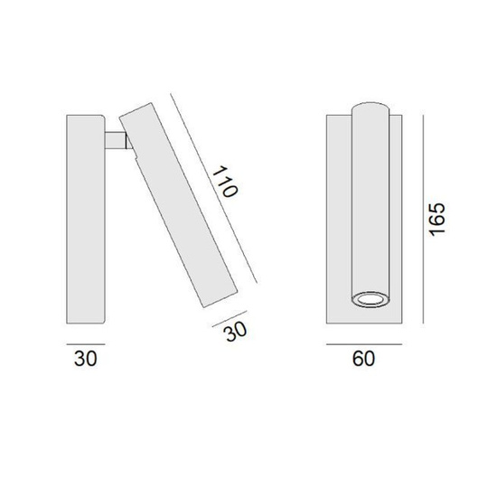 Kinkiet RID bez włącznika WL3 Zaho Lighting