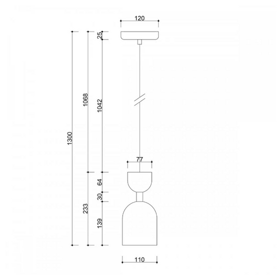 SUPURU lampa wisząca biała z mosiężną rurką UMMO