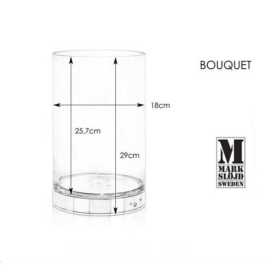 Podświetlany transparentny wazon BOUQUET MARKSLOJD 107327