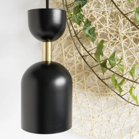 SUPURU lampa wisząca czarna z mosiężną rurką UMMO