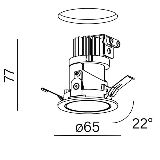 MORE mini LED wpuszczany M930 25° wpuszczana z czarnym odbłyśnikiem AQform