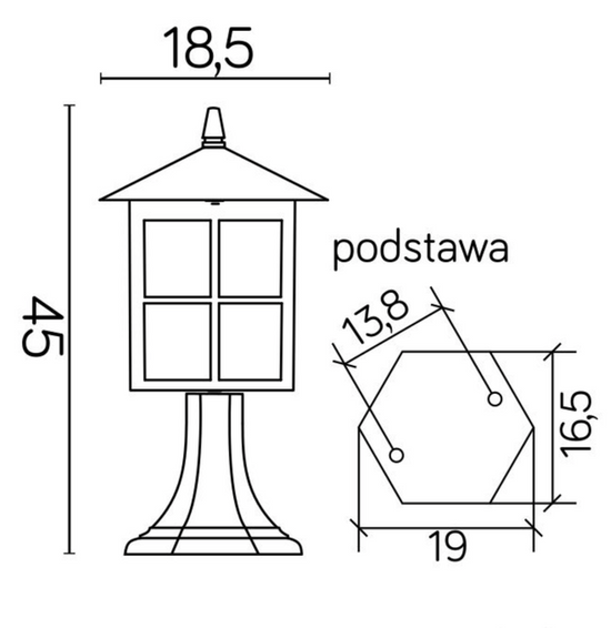 Słupek ogrodowy WENECJA K 4011/1/KW SU-MA