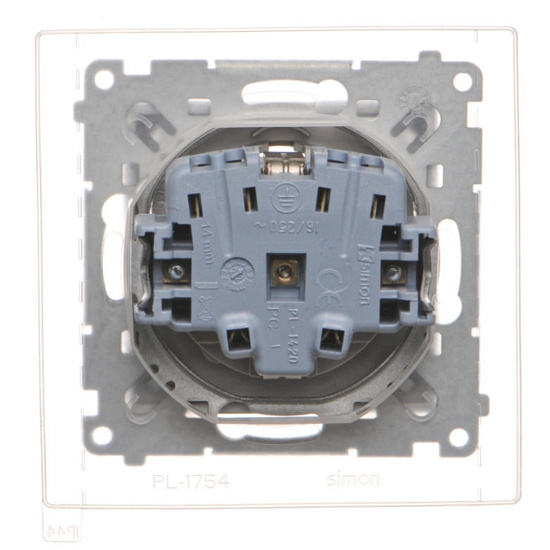 Gniazdo pojedyncze z klapą transparentną typu Schuko Simon 55