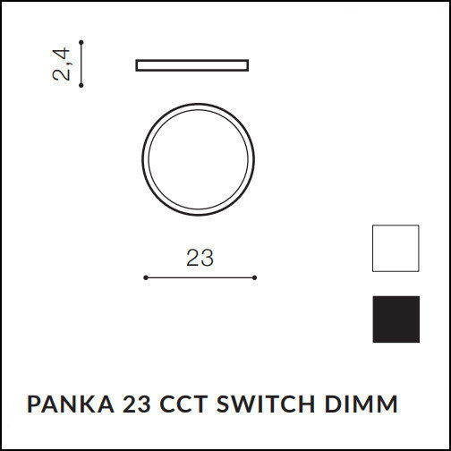 Biały plafon Panka CCT SWITCH DIMM  AZ5363