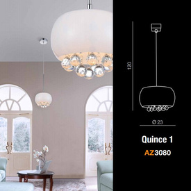 Lampa wisząca Quince 22 biała AZ3080