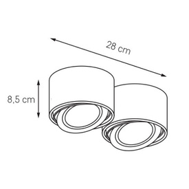 Reflektor sufitowy Lumos 2 KASPA Biały