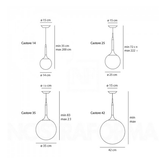 Lampa wisząca Castore 14 Artemide 1045110A