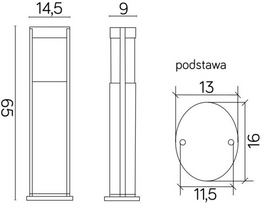 Słupek ogrodowy ELIS TO 3902-H 650 AL SU-MA