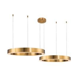 Lampa wisząca CIRCLE 40+60 LED na jednej podsufitce mosiądz