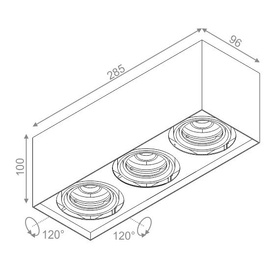 REFLEKTOR SQUARES 50x3 230V natynkowy AQFORM