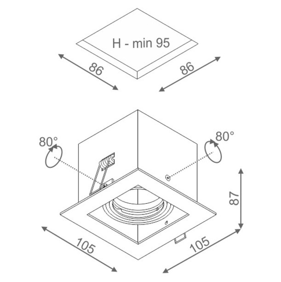 Oprawa wpuszczana Squares 50x1 230V z ramką AQFORM