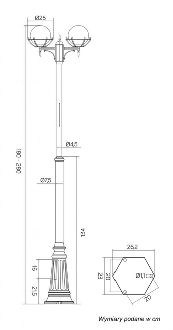 Lampa masztowa KULE Z KOSZYKIEM 200 - OGMWN 2 KPO SU-MA