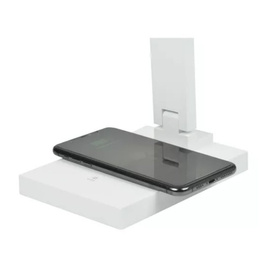 Lampka biurkowa LED Sara z ładowarką indukcyjną wireless biała
