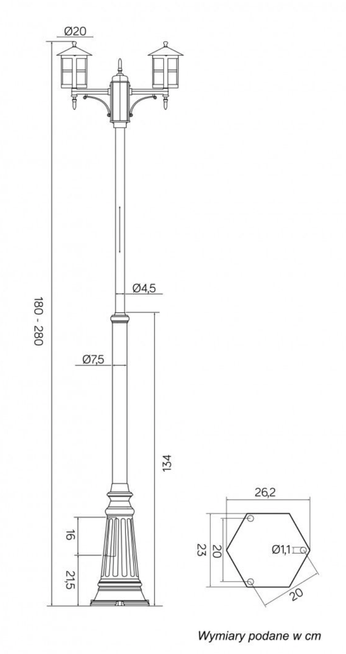 Lampa ogrodowa CORDOBA II OGMWN 2 TD SU-MA