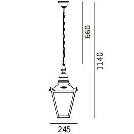Wisząca lampa zewnętrzna Chelsea Norlys art.961