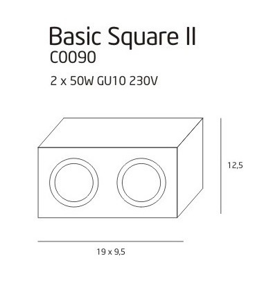 Reflektor, spot, oprawa natynkowa Basic Square C0089 MAXlight