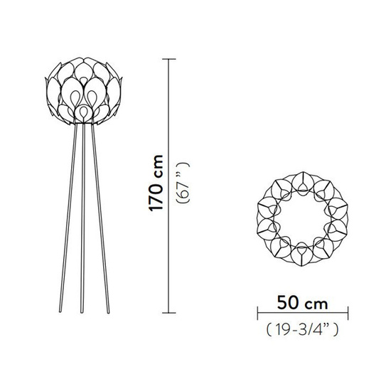 Lampa stojąca Flora złota Slamp 