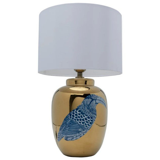 LAMPA STOŁOWA PAJARO Ø35X58 CM ZŁOTA - ABAŻUR BIAŁY - KARE DESIGN
