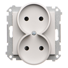 Gniazdo wtyczkowe podwójne bez uziemienia Simon 55 TG2MCZ.01/114