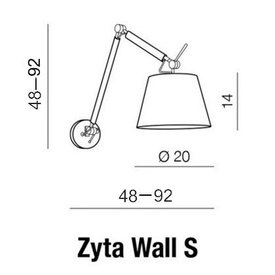 Czarny kinkiet na ruchomym wysięgniku Zyta S Azzardo