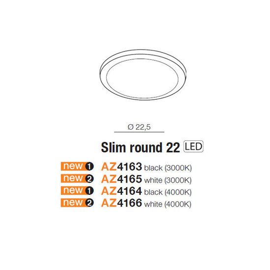 Wpust do łazienki IP44 LED SLIM 22 round 4000K Black Azzardo