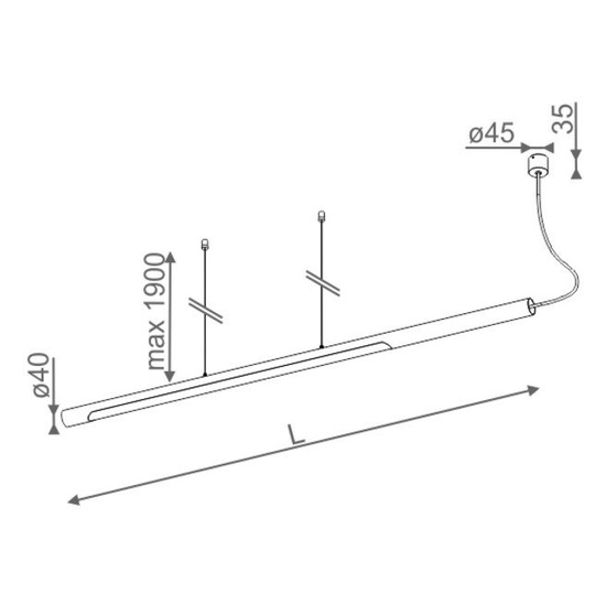Lampa wisząca THIN TUBE asymmetry LED 13W AQform
