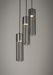 FOBIA 3 lampa wisząca koło czarny/srebrny 33457