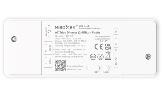 Odbiornik ściemniacz TRIAC 2.4GHz/Push, 110-230V, 250W/500W (TRI-PR)