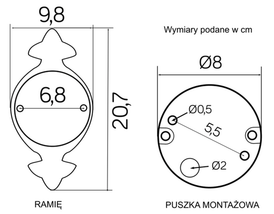 Kinkiet zewnętrzny CORDOBA K 3012/1/T SU-MA
