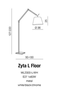 Lampa podłogowa Zyta L ML2300-L BK Azzardo czarna