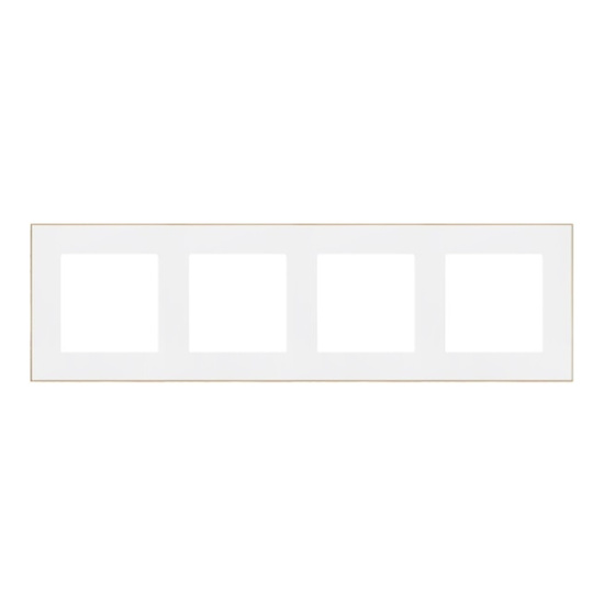 Ramka czterokrotna Simon 55 DUO biało-złota