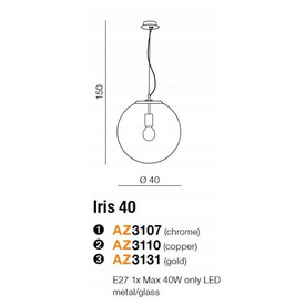 Lampa wisząca Iris 40 Chrome Azzardo